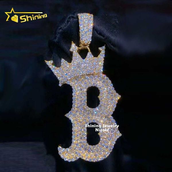 popular hip hop jewelry 925 silver crown clasp iced out letter initial necklace moissanite custom pendant
popular hip hop jewelry 925 silver crown clasp iced out letter initial necklace moissanite custom pendant