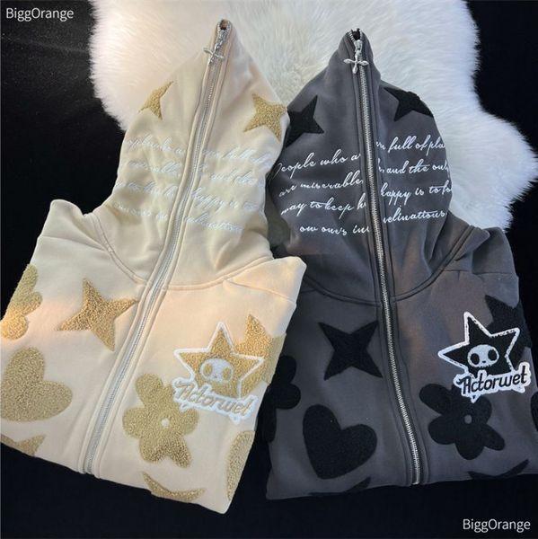 men's hoodies sweatshirts american vintage embroidery zip up hoodie jacket women oversized star print sweatshirt goth harajuku y2k stre, Black
men's hoodies sweatshirts american vintage embroidery zip up hoodie jacket women oversized star print sweatshirt goth harajuku y2k stre, Black