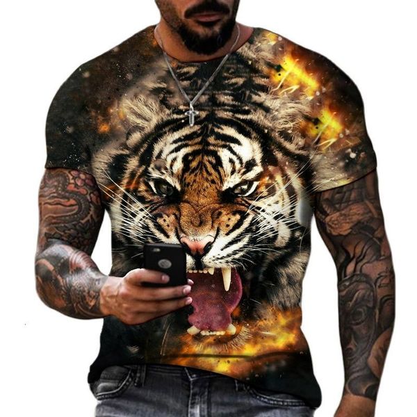 men's t-shirts fashion fierce tiger animal 3d printed men's t-shirts summer round neck large size short sleeve oversized t shirts, White;black 
men's t-shirts fashion fierce tiger animal 3d printed men's t-shirts summer round neck large size short sleeve oversized t shirts, White;black