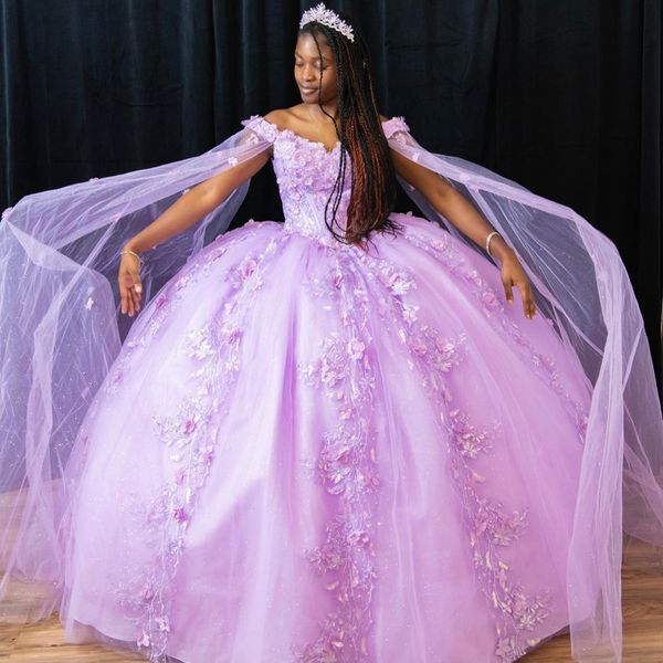 lavender sweetheart quinceanera dresses ball gown sweet applique 3dflower beading with cape 16 dress pageant vestido de 15 anos, Blue;red
lavender sweetheart quinceanera dresses ball gown sweet applique 3dflower beading with cape 16 dress pageant vestido de 15 anos, Blue;red