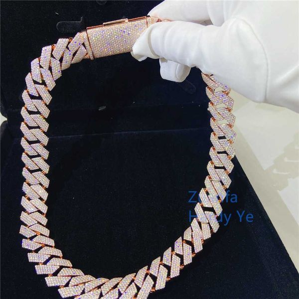 luxury custom jewelry mens' necklace vvs lab diamond iced out moissanite cuban link chain, Silver
luxury custom jewelry mens' necklace vvs lab diamond iced out moissanite cuban link chain, Silver