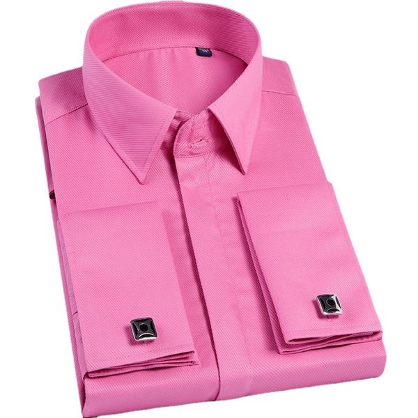 men's dress shirts quality pink men french cufflinks shirt men's shirt long sleeve casual male brand shirts slim fit french cuff d, White;black
men's dress shirts quality pink men french cufflinks shirt men's shirt long sleeve casual male brand shirts slim fit french cuff d, White;black