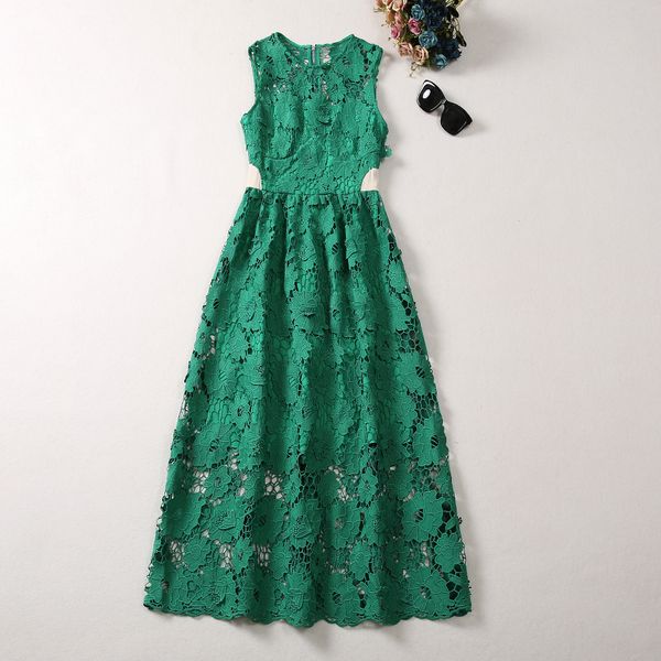 european and american women's dress 2023 summer new style sleeveless crew neck cutout lace fashion pleated green dress xxl, Black;gray
european and american women's dress 2023 summer new style sleeveless crew neck cutout lace fashion pleated green dress xxl, Black;gray