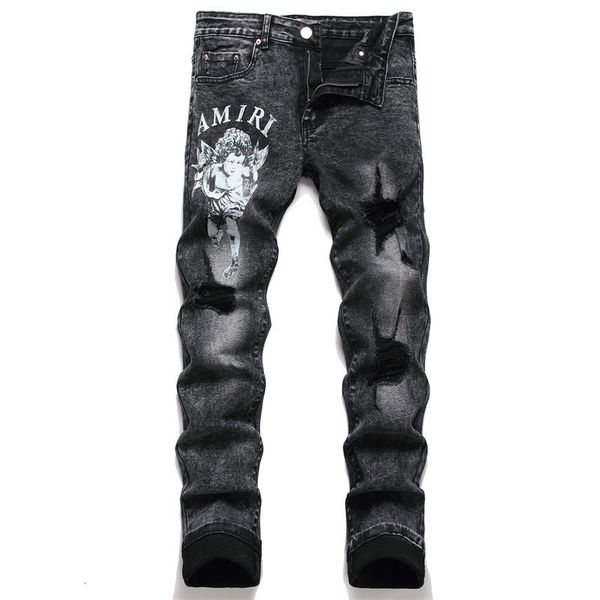 mens jeans stretch printing ripped mens street y2k streetwear male slim fit denim trousers punk style pencil pants 230707, Blue
mens jeans stretch printing ripped mens street y2k streetwear male slim fit denim trousers punk style pencil pants 230707, Blue