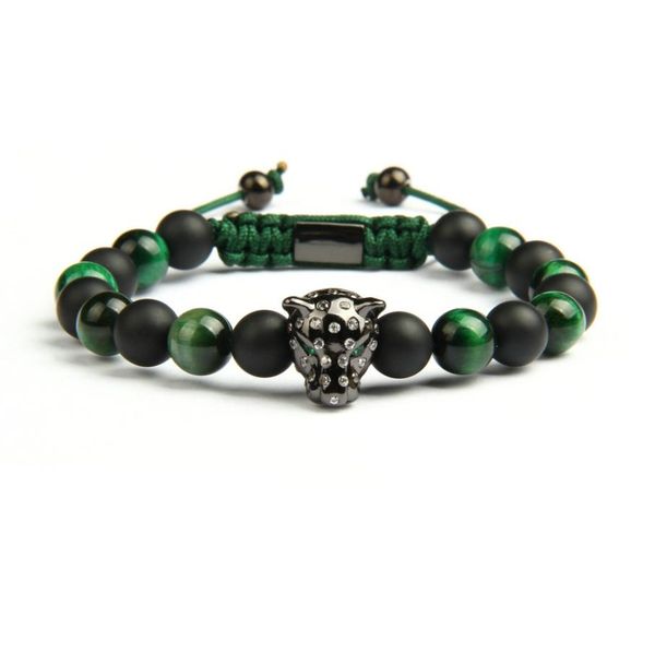 new 1pcs lover jewelry natural stone beads micro paved leopard macrame bracelets green for men pink for women3640846, Golden;silver
new 1pcs lover jewelry natural stone beads micro paved leopard macrame bracelets green for men pink for women3640846, Golden;silver