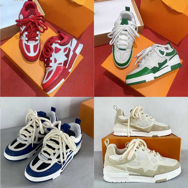 designers men women shoes chunky skate sneakers mesh calfskin leather suede rubber outsole casual shoes double laces size 35-46 with box bag, Black
designers men women shoes chunky skate sneakers mesh calfskin leather suede rubber outsole casual shoes double laces size 35-46 with box bag, Black