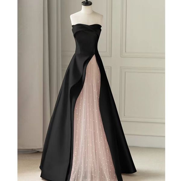 glitter lace satin prom dresses sliver off shoulder high slit evening dress plus size party gala gowns sequins evening formal pageant dress, Black
glitter lace satin prom dresses sliver off shoulder high slit evening dress plus size party gala gowns sequins evening formal pageant dress, Black