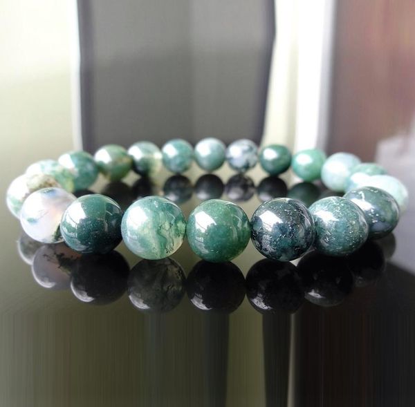 mg1123 10 mm genuine green moss agate bead bracelet for men new simple design gemstone bracelet for men7491448, Black
mg1123 10 mm genuine green moss agate bead bracelet for men new simple design gemstone bracelet for men7491448, Black