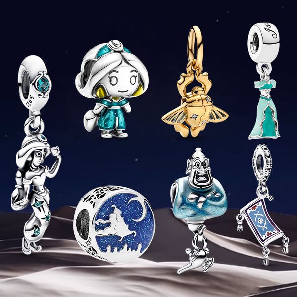 s925 silver aladdin charms princess jasmine spider beads diy fit pandora necklace for women designer jewelry original bracelet pendant love, Golden;silver
s925 silver aladdin charms princess jasmine spider beads diy fit pandora necklace for women designer jewelry original bracelet pendant love, Golden;silver