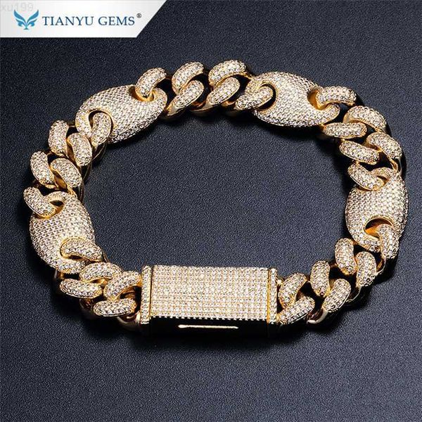 tianyu gems luxury bracelet moissanite diamond studded pure 14k 18k gold cuban link, Silver
tianyu gems luxury bracelet moissanite diamond studded pure 14k 18k gold cuban link, Silver