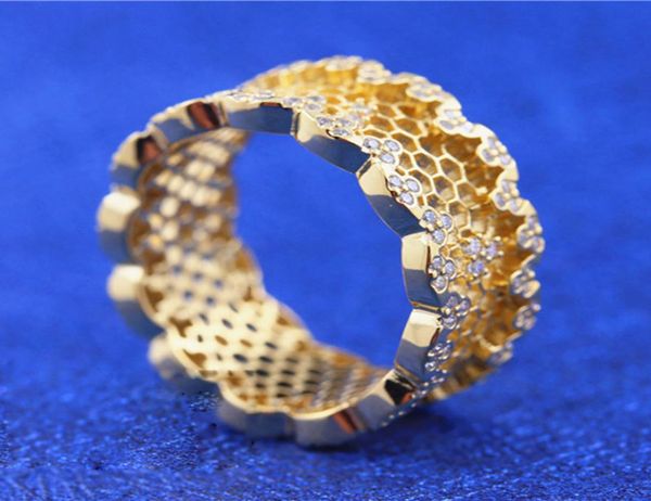 18ct gold plated shine honeycomb lace ring with cz stones fit charm jewelry engagement wedding lovers fashion ring2751791, Silver
18ct gold plated shine honeycomb lace ring with cz stones fit charm jewelry engagement wedding lovers fashion ring2751791, Silver