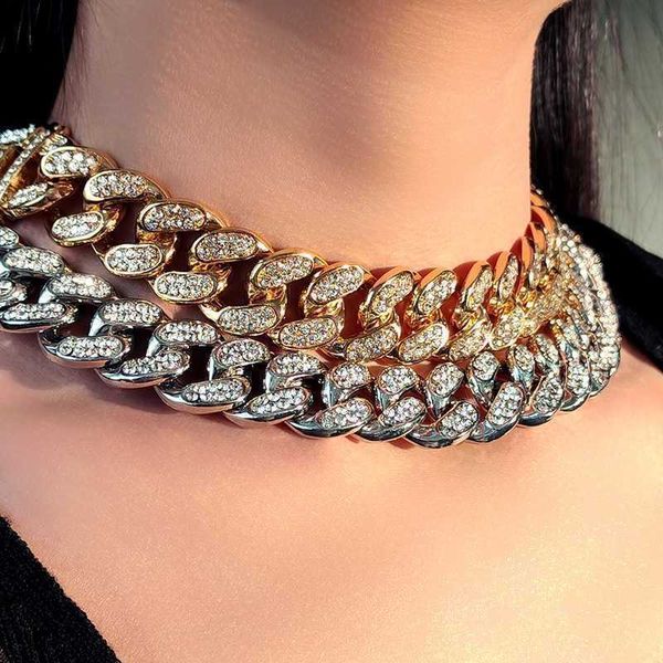 strands 20mm women thick cuban link choker necklace pave setting rhinestone iced out bling necklaces hip hop rock party jewelry 230613, Black
strands 20mm women thick cuban link choker necklace pave setting rhinestone iced out bling necklaces hip hop rock party jewelry 230613, Black