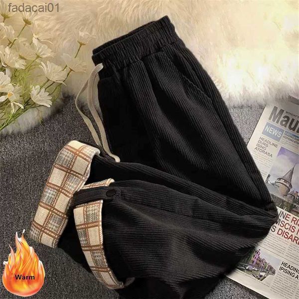 winter corduroy plus velvet anklelength pantalons women casual oversized straight pants baggy plaid spliced trousers for 140kg l230621, Black;white
winter corduroy plus velvet anklelength pantalons women casual oversized straight pants baggy plaid spliced trousers for 140kg l230621, Black;white