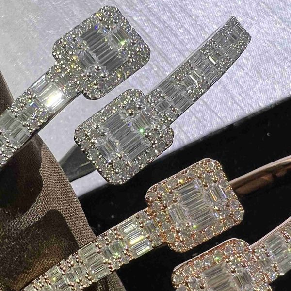 925 silver moissanite 925 sterling silver hiphop snowflake vvsmoissanite bracelet