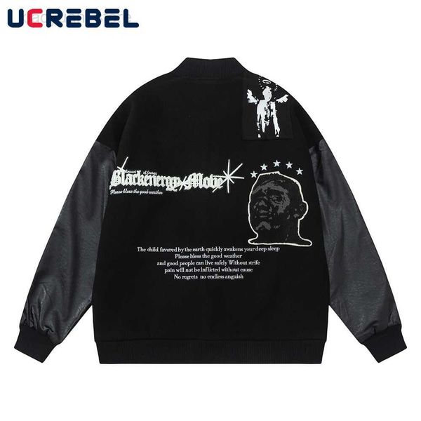 men's jackets letter embroidery baseball uniform mens streetwear casual single breasted sleeve pu jacket outerwear men hkd230710, Black;brown
men's jackets letter embroidery baseball uniform mens streetwear casual single breasted sleeve pu jacket outerwear men hkd230710, Black;brown