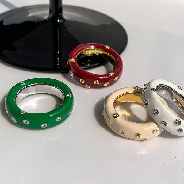 with side stones europe famous jewelry designer white red green ring women brand party runway trend goth boho fashion 230710, Silver
with side stones europe famous jewelry designer white red green ring women brand party runway trend goth boho fashion 230710, Silver