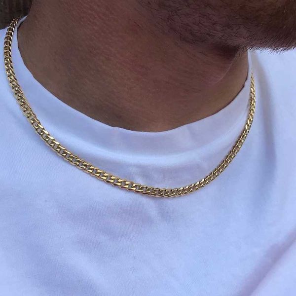 strands fashion new 5mm cuban chain necklace men gold color stainless steel choker jewelry gift 230613, Black
strands fashion new 5mm cuban chain necklace men gold color stainless steel choker jewelry gift 230613, Black