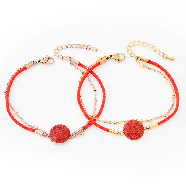 goods new red rope bracelet titanium steel double-layer bead chain does not fade fashion all-matching round sticky diamond bracelet, Black
goods new red rope bracelet titanium steel double-layer bead chain does not fade fashion all-matching round sticky diamond bracelet, Black