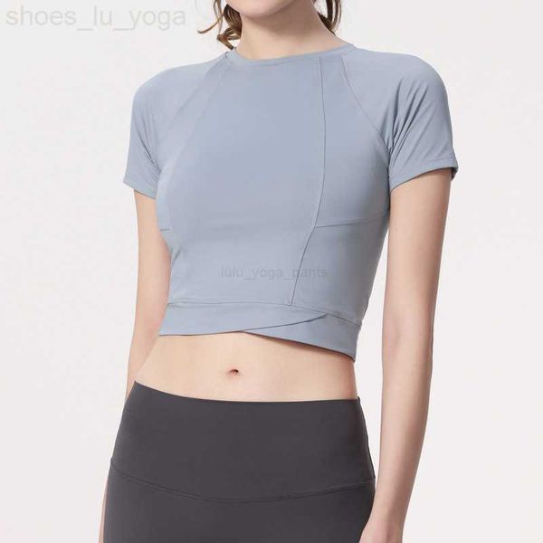 ll women yoga short sleeve sports crop outfit moisture wicking high elastic fitness workout fashion tees l1325
ll women yoga short sleeve sports crop outfit moisture wicking high elastic fitness workout fashion tees l1325