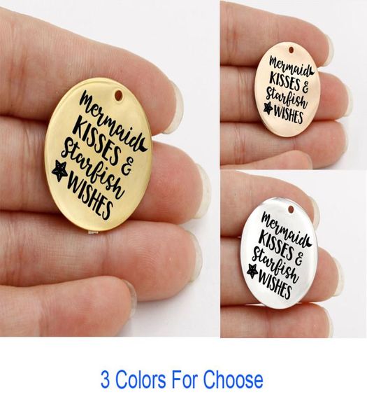 mermaid kisses and starfish wishes charm stainless steel custom tag for beach jewelry making3844231, Bronze;silver
mermaid kisses and starfish wishes charm stainless steel custom tag for beach jewelry making3844231, Bronze;silver