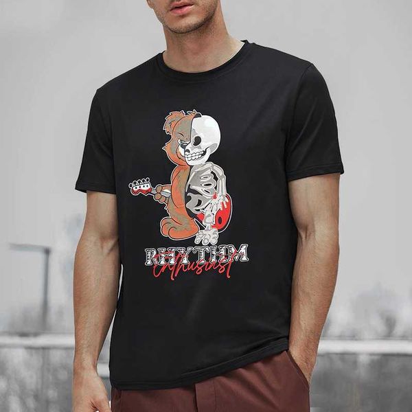 designerchaopai spring/summer new printed short sleeve men's t-shirt skull bear loose large top, White;black
designerchaopai spring/summer new printed short sleeve men's t-shirt skull bear loose large top, White;black