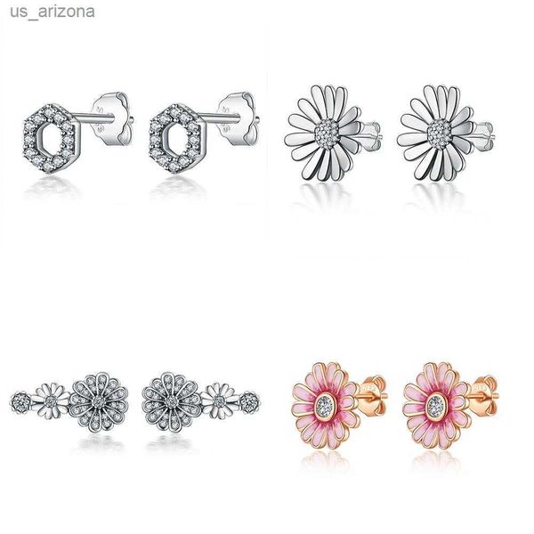 925 sterling silver earring women earring diy flower pink daisy clear crystal earrings for women pandora jewelry l230620, Golden;silver
925 sterling silver earring women earring diy flower pink daisy clear crystal earrings for women pandora jewelry l230620, Golden;silver