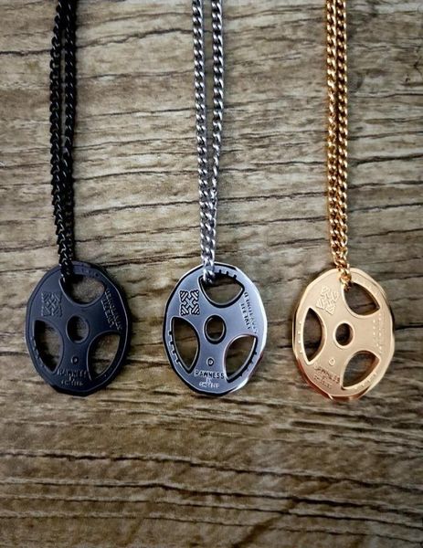 pendant necklaces 18kgp stainless steel barbell necklace for womenmen gold round fitness equipment chain jewelry4611475, Silver
pendant necklaces 18kgp stainless steel barbell necklace for womenmen gold round fitness equipment chain jewelry4611475, Silver