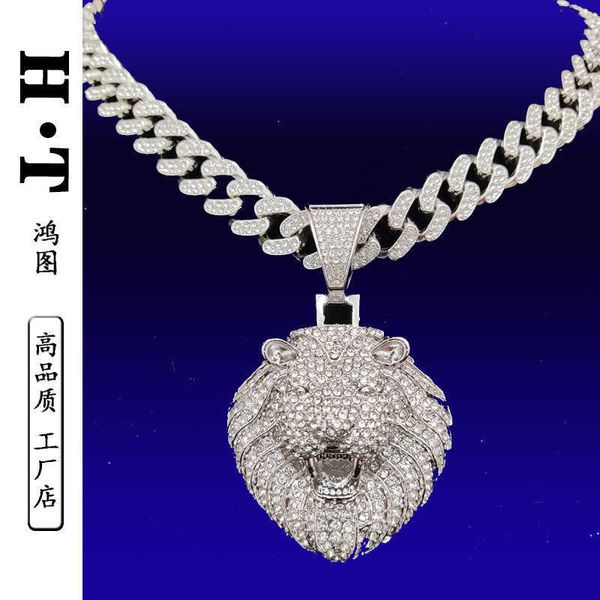 hip hop men's necklace full of diamond lion head pendant alloy cuban chain little lion necklace fashion brand jewelry, Black
hip hop men's necklace full of diamond lion head pendant alloy cuban chain little lion necklace fashion brand jewelry, Black