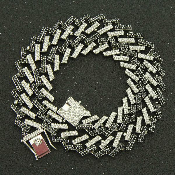exaggerated personality colorful diamond miami hip hop chain necklace for men 15mm wide diamond full diamond cuban chain, Black
exaggerated personality colorful diamond miami hip hop chain necklace for men 15mm wide diamond full diamond cuban chain, Black