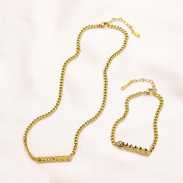 designer women luxury jewelry necklace alphabet simple necklace bracelet set exquisite stainless steel choker bracelet accessories, Golden;silver
designer women luxury jewelry necklace alphabet simple necklace bracelet set exquisite stainless steel choker bracelet accessories, Golden;silver