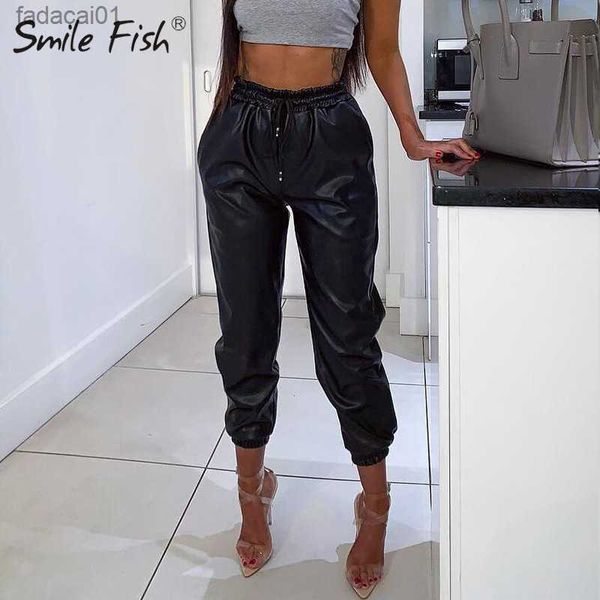 women pu leather pants fashion street lady elastic waist pencil pants autumn drawstring sweatpants pockets cool trousers gv109 l230621, Black;white
women pu leather pants fashion street lady elastic waist pencil pants autumn drawstring sweatpants pockets cool trousers gv109 l230621, Black;white