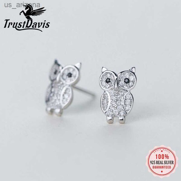 trustdavis real 925 sterling silver owl stud earrings shiny cz stone wise gift for women girls party jewelry ds2006 l230620, Golden;silver
trustdavis real 925 sterling silver owl stud earrings shiny cz stone wise gift for women girls party jewelry ds2006 l230620, Golden;silver