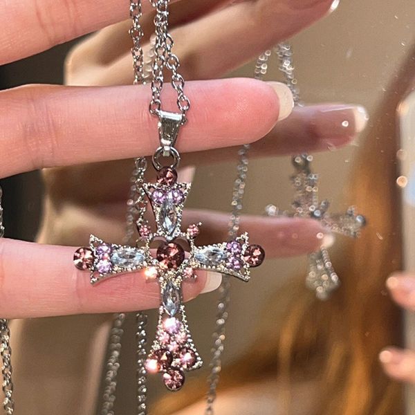 strands strings gothic pink cross necklace y2k purple zircon punk pendant grunge heart for women jewelry accessories 230710, Black
strands strings gothic pink cross necklace y2k purple zircon punk pendant grunge heart for women jewelry accessories 230710, Black