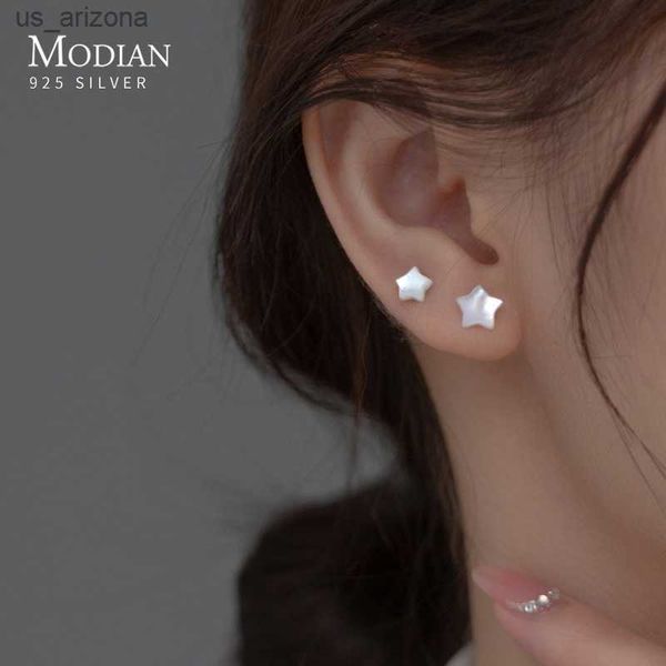 modian solid 925 sterling silver simple shell pearl stars stud earrings for women classic ear studs fine fashion jewelry gift l230620, Golden;silver
modian solid 925 sterling silver simple shell pearl stars stud earrings for women classic ear studs fine fashion jewelry gift l230620, Golden;silver