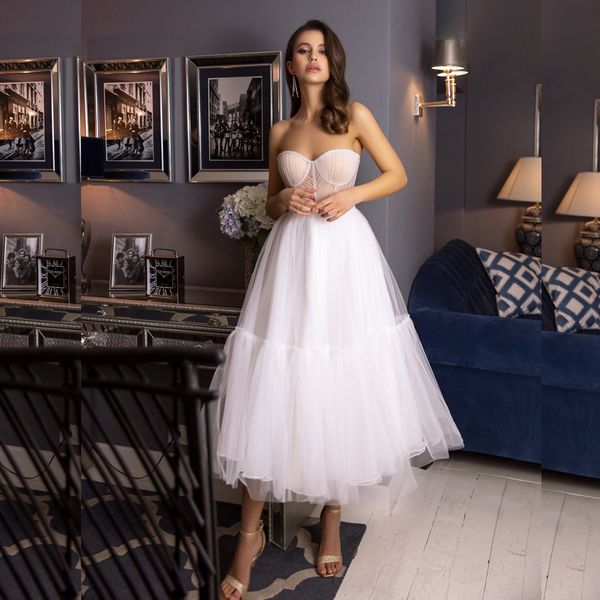 simple tulle tea length tiered skirt wedding dress house mooshki plus size sweetheart short wedding night bridal gowns, White
simple tulle tea length tiered skirt wedding dress house mooshki plus size sweetheart short wedding night bridal gowns, White