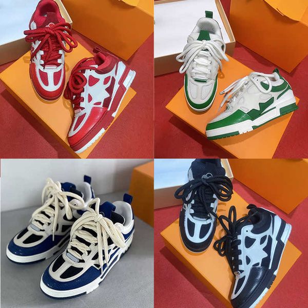 designer men shoes chunky skate sneakers mesh calfskin leather suede rubber outsole womens casual shoes double laces size 35-46 with box bag, Black
designer men shoes chunky skate sneakers mesh calfskin leather suede rubber outsole womens casual shoes double laces size 35-46 with box bag, Black