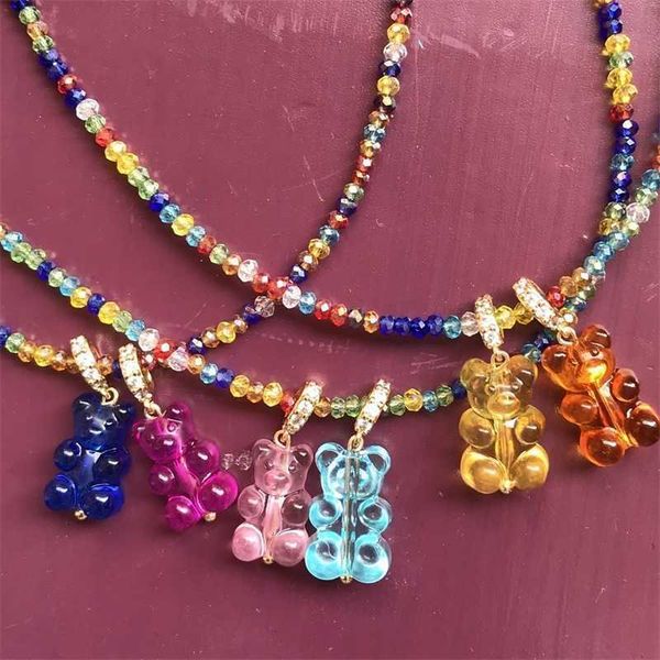 beaded necklaces trendy cute gummy bear zircon pendant necklace for women imitation pearls colorful glass beads choker jewelry 230613, Silver
beaded necklaces trendy cute gummy bear zircon pendant necklace for women imitation pearls colorful glass beads choker jewelry 230613, Silver