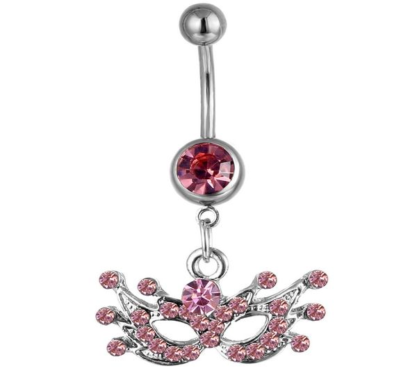 d0002 mask belly navel button ring pink color 14ga 10mm for women2841997, Silver
d0002 mask belly navel button ring pink color 14ga 10mm for women2841997, Silver