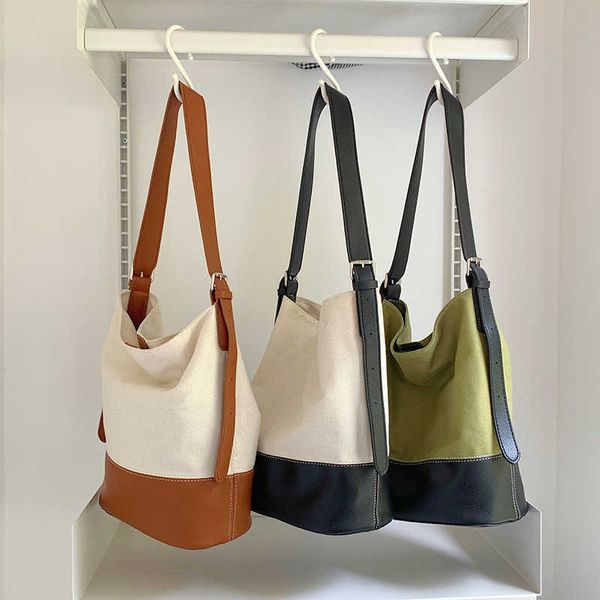 women's bag new versatile one shoulder panel canvas bag casual large capacity tote bag small bucket bag
women's bag new versatile one shoulder panel canvas bag casual large capacity tote bag small bucket bag