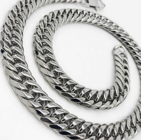 titanium steel cuban chain stainless steel boutique double woven double button six sided grinding chain men's trend necklace hip-hop, Black
titanium steel cuban chain stainless steel boutique double woven double button six sided grinding chain men's trend necklace hip-hop, Black