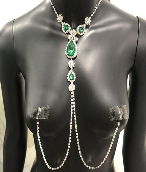 2020 luxury green rhinestone non piercing jewelry for women body nipple chain necklace6526458, Silver
2020 luxury green rhinestone non piercing jewelry for women body nipple chain necklace6526458, Silver