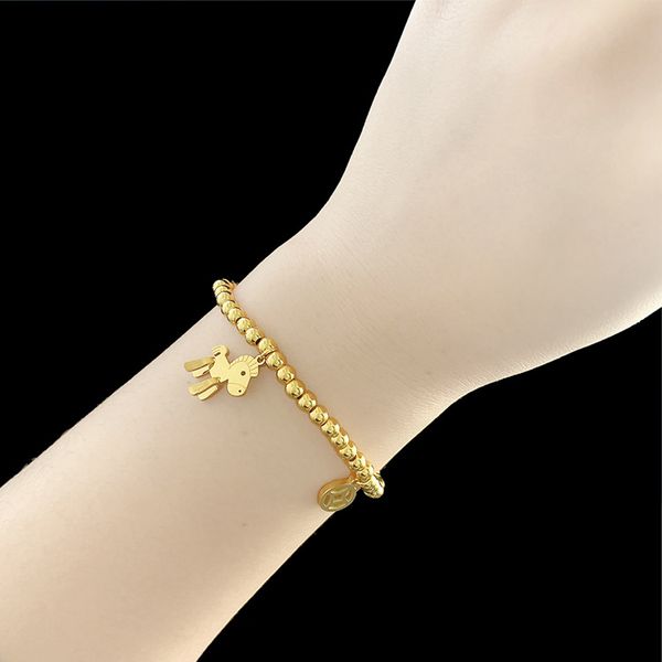 fashion bead hand jewelry titanium steel color preserving electroplated 18k gold pony coin pendant transfer bead instant rich bracelet, Black
fashion bead hand jewelry titanium steel color preserving electroplated 18k gold pony coin pendant transfer bead instant rich bracelet, Black