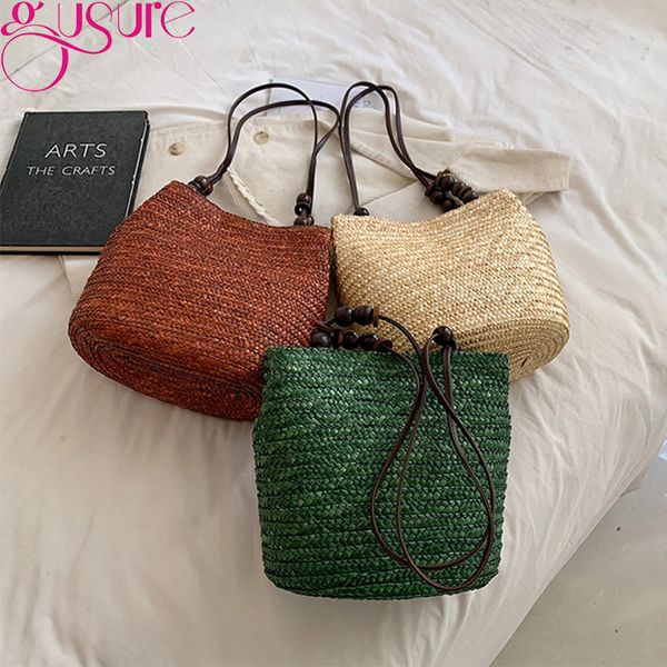 evening bags gusure women fashion straw shoulder beach summer bucket handbags for lady rattan woven casual large bohemia shopping 230710
evening bags gusure women fashion straw shoulder beach summer bucket handbags for lady rattan woven casual large bohemia shopping 230710