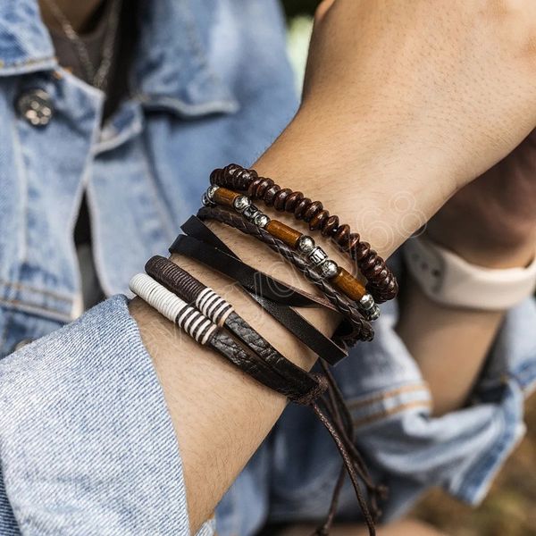 layered leather and wood beads chains bracelets sets men retro separable hand chains 2023 fashion jewelry accessories male gifts, Golden;silver
layered leather and wood beads chains bracelets sets men retro separable hand chains 2023 fashion jewelry accessories male gifts, Golden;silver