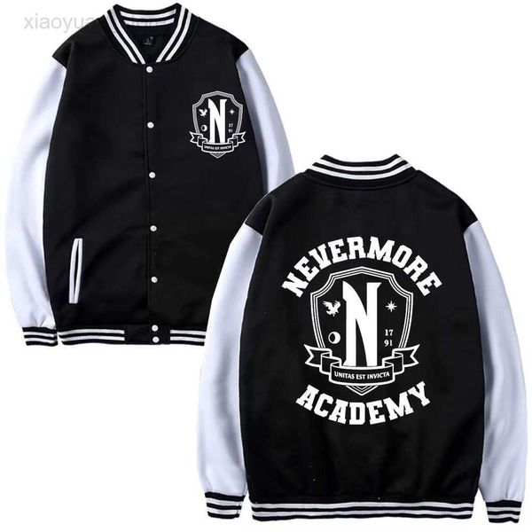 men's jackets tv drama wednesday addams bomber jacket nevermore academy graphics baseball uniform couple fashion oversized street hkd2, Black;brown
men's jackets tv drama wednesday addams bomber jacket nevermore academy graphics baseball uniform couple fashion oversized street hkd2, Black;brown
