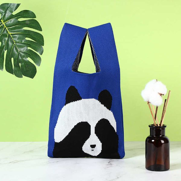 version of niche panda design knitted wrist bag for girls cute and versatile portable woven tote women's bag
version of niche panda design knitted wrist bag for girls cute and versatile portable woven tote women's bag