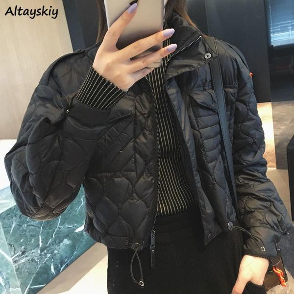 fur cropped parks women long sleeve zip up pockets drawstring coats for ladies thick winter outerwear allmatch solid 3 colors ropa, Black
fur cropped parks women long sleeve zip up pockets drawstring coats for ladies thick winter outerwear allmatch solid 3 colors ropa, Black