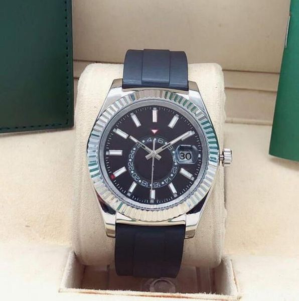 42mm men's automatic mechanical watch mens watches rubber watchband stainless steel folding buckle sport waterproof business wristwatch, Slivery;brown
42mm men's automatic mechanical watch mens watches rubber watchband stainless steel folding buckle sport waterproof business wristwatch, Slivery;brown