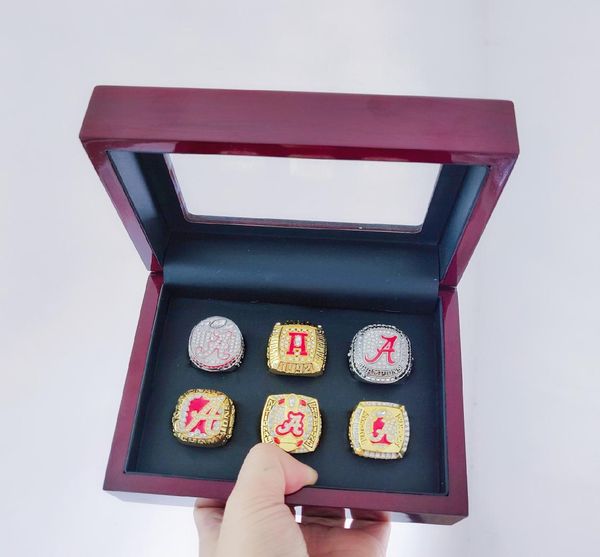 6 pcsset 1992 2009 2011 2012 2015 alabama crimson tide sec national football championship rings with wooden box8688528, Golden;silver
6 pcsset 1992 2009 2011 2012 2015 alabama crimson tide sec national football championship rings with wooden box8688528, Golden;silver