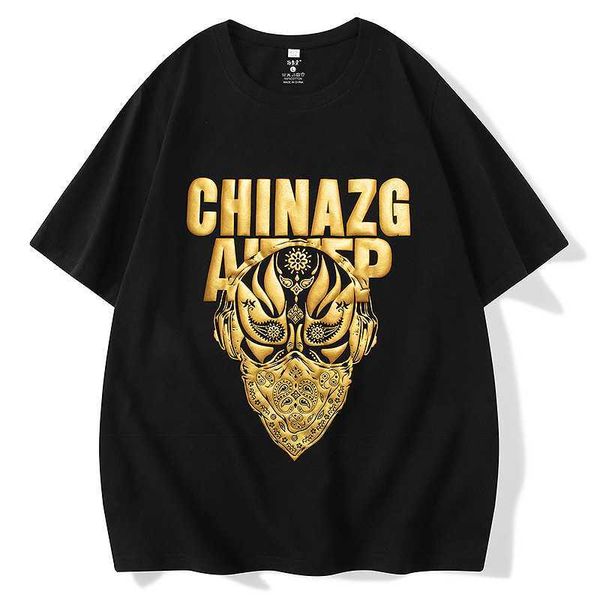 designershort sleeved skull face mask gilded printed t-shirt for men's summer street loose fashion brand pure cotton, White;black
designershort sleeved skull face mask gilded printed t-shirt for men's summer street loose fashion brand pure cotton, White;black